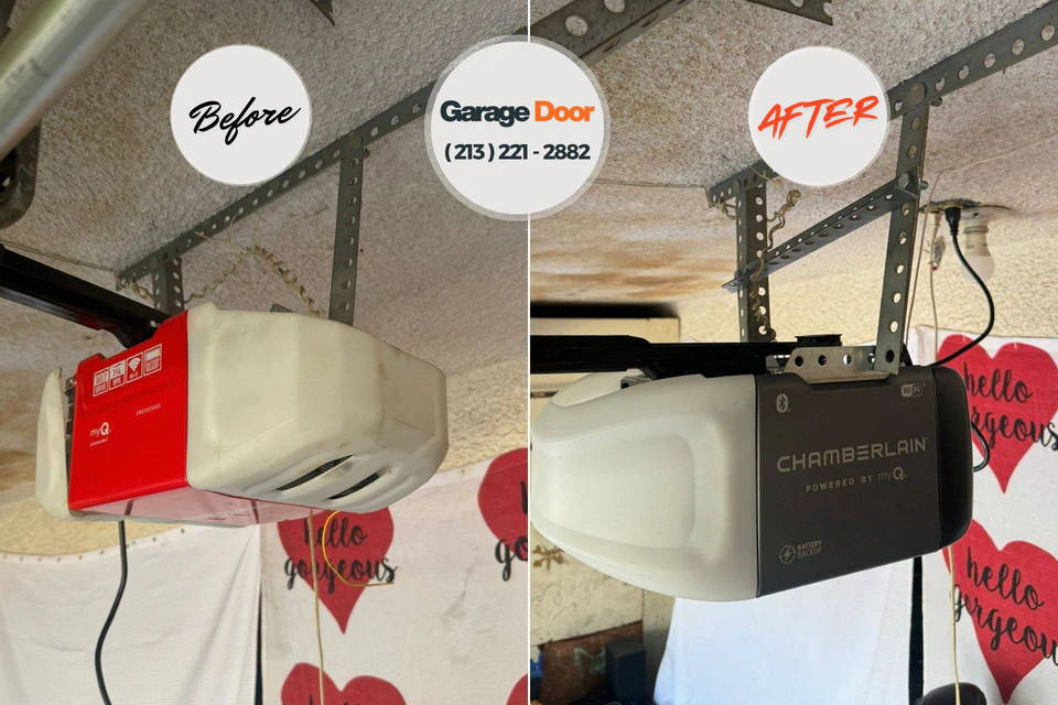 Before and after: garage door repair Pearl Beach, MI